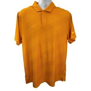 Nike Polo GOLF Shirt Mens Orange Stripe XL Tiger Woods Collection